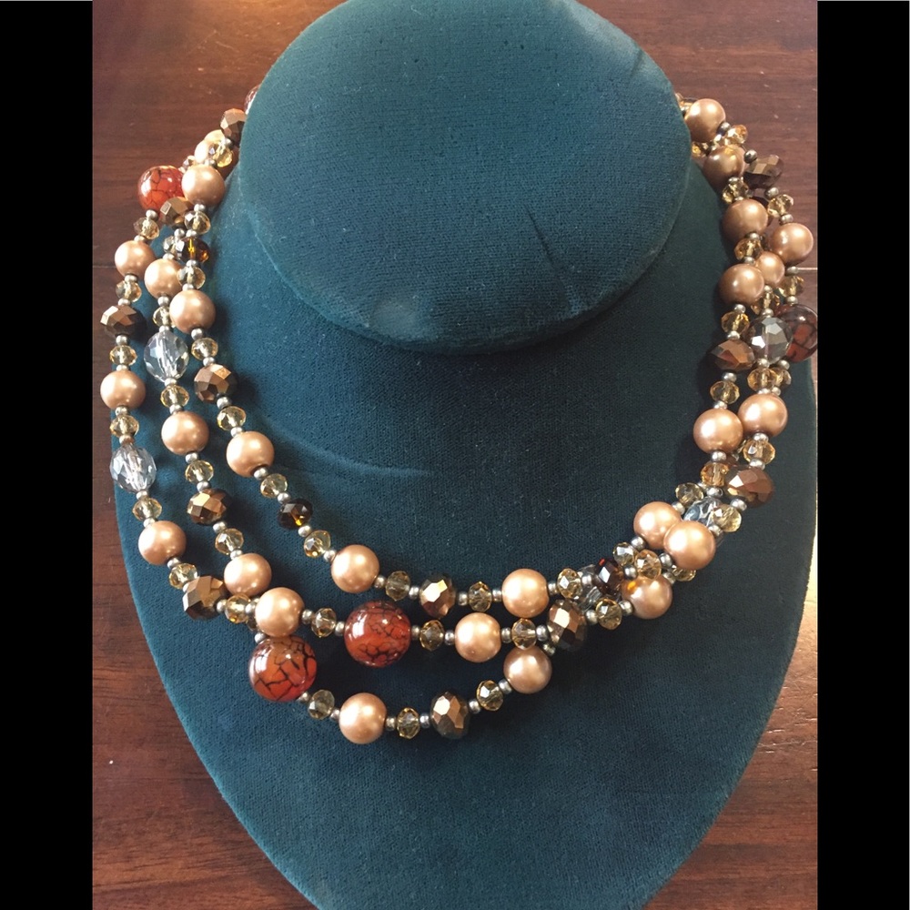 Stella & Dot Multi Tone Bead Necklace